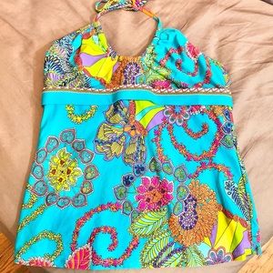 Trina Turk Multicolor Halter Bikini Top